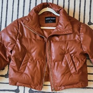 Women's Tan Puffer Jacket